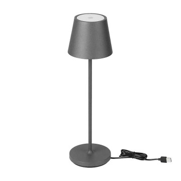 LED Lampada da tavolo ricaricabile touch dimmerabile LED/2W/5V 4400 mAh 3000K IP54 grigio