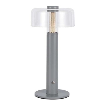 LED Lampada da tavolo touch ricaricabile e dimmerabile LED/1W/5V 3000K 1800 mAh grigio