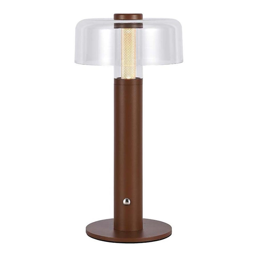LED Lampada da tavolo touch ricaricabile e dimmerabile LED/1W/5V 3000K 1800 mAh marrone