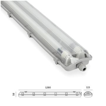 LED Lampada fluorescente per impieghi gravosi T8 2xG13/18W/230V 4000K IP65