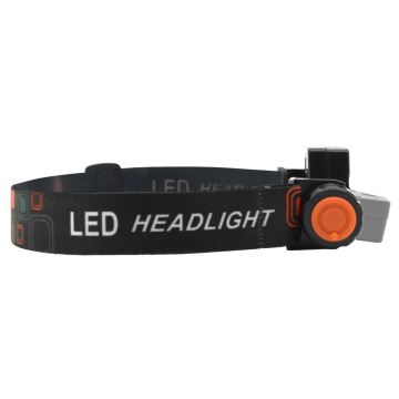 LED Lampada frontale ricaricabile LED/1200mAh nero/rosso