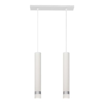 LED Lampadario a sospensione con filo TUBA 2xGU10/4,8W/230V bianco/cromo opaco