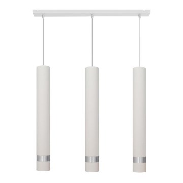 LED Lampadario a sospensione con filo TUBA 3xGU10/4,8W/230V bianco/cromo opaco