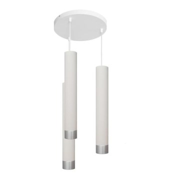 LED Lampadario a sospensione con filo TUBA 3xGU10/4,8W/230V bianco/cromo opaco