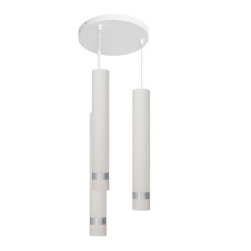 LED Lampadario a sospensione con filo TUBA 3xGU10/4,8W/230V bianco/cromo opaco