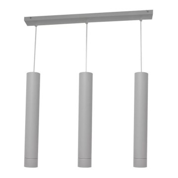 LED Lampadario a sospensione con filo TUBA 3xGU10/4,8W/230V grigio