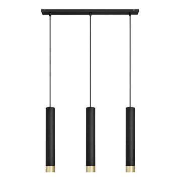 LED Lampadario a sospensione con filo TUBA 3xGU10/4,8W/230V nero/oro