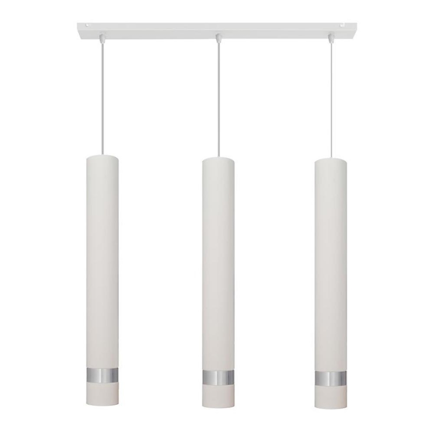 LED Lampadario a sospensione con filo TUBA 3xGU10/6,5W/230V bianco/cromo opaco