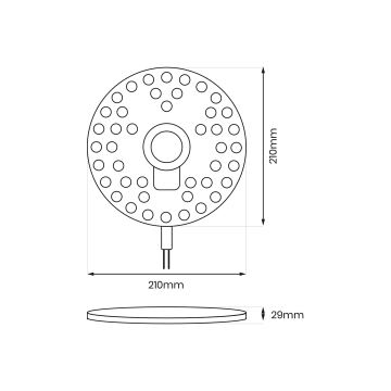 LED Modulo magnetico LED/36W/230V diametro 21 cm 3000K