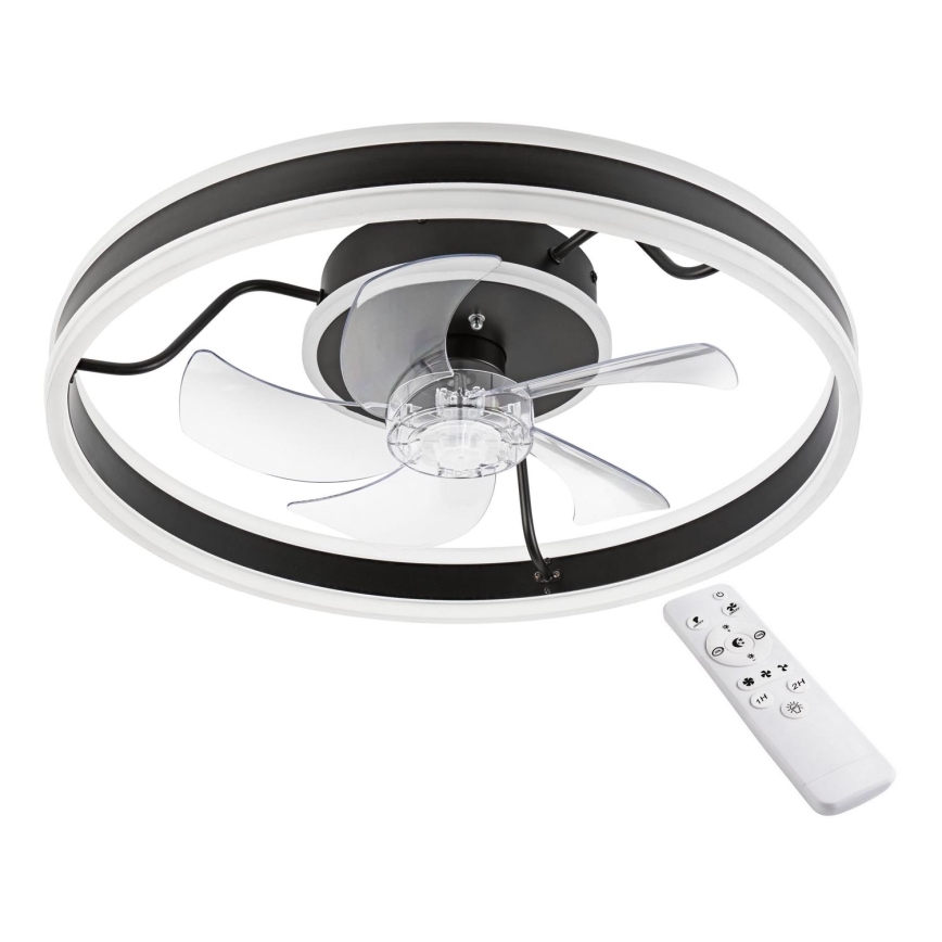 LED Plafoniera dimmerabile con ventilatore APOLLO LED/38W/230V nero + telecomando