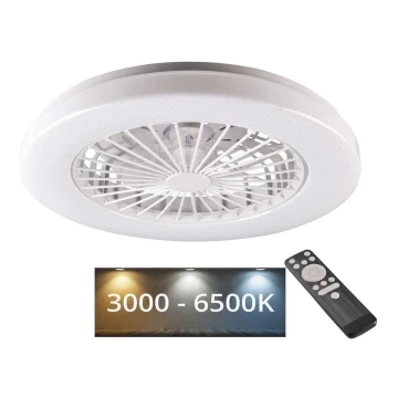 LED Plafoniera dimmerabile con ventilatore LIBYA LED/48W/230V 3000-6500K bianco + telecomando