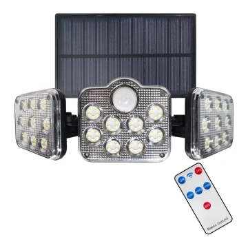 LED Proiettore solare con sensore di movimento e crepuscolare LED/20W/3,7V 1200 mAh IP44 + telecomando