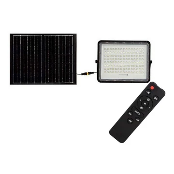 LED Proiettore solare da esterno LED/200W/3,2V 4000K nero IP65 + telecomando