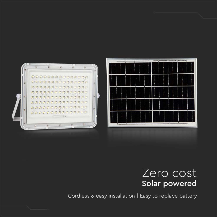 LED Proiettore solare da esterno LED/20W/3,2V 6400K bianco IP65 + telecomando