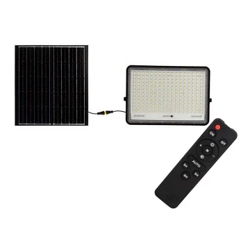 LED Proiettore solare da esterno LED/30W/3,2V 4000K nero IP65 + telecomando