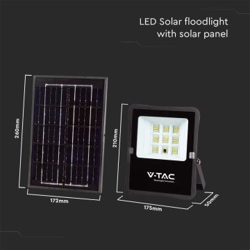 LED Proiettore solare da esterno LED/6W/3,2V 4000K IP65 + telecomando