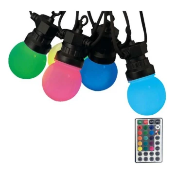 LED RGB Catena da esterno STRING 13 m 15xLED/0,5W/230V IP44 + telecomando