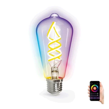 LED RGB+CCT Lampadina FILAMENT ST64 E27/4,9W/230V 2700-6500K Wi-Fi - Aigostar