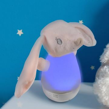 LED RGB Lampada notturna per bambini con un melody 3xAAA/5V coniglio