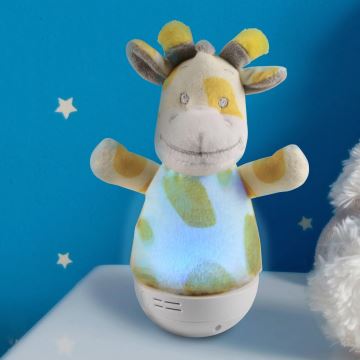 LED RGB Lampada notturna per bambini con un melody 3xAAA/5V giraffa