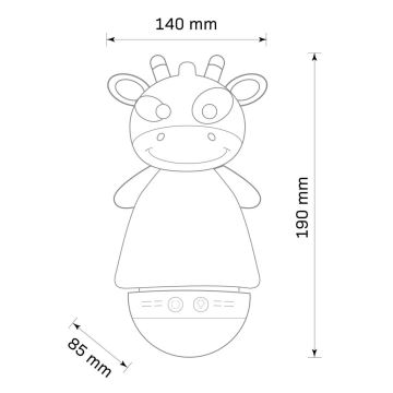 LED RGB Lampada notturna per bambini con un melody 3xAAA/5V giraffa