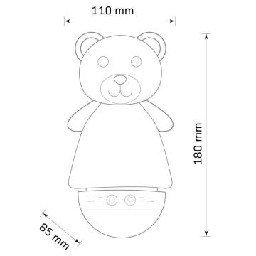 LED RGB Lampada notturna per bambini con un melody 3xAAA/5V orso