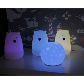 LED RGB Lampada touch per bambini BEAR LED/0,8W/5V blu