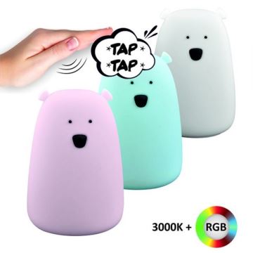 LED RGB Lampada touch per bambini BEAR LED/0,8W/5V blu