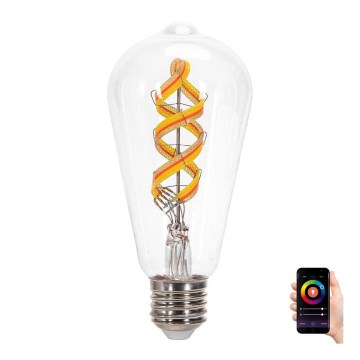 LED RGBW Lampadina FILAMENT ST64 E27/4,9W/230V 2700-6500K - Aigostar