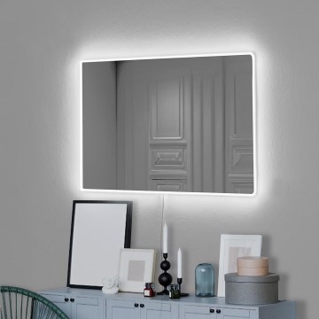 LED Specchio da parete con un retroilluminazione RECTANGULAR 60x40 cm bianco