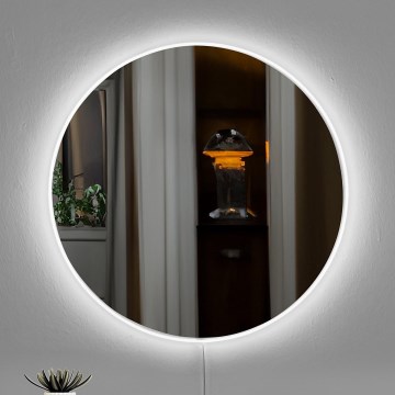 LED Specchio da parete con un retroilluminazione ROUND diametro 60 cm bianco