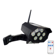 LED Telecamera di sicurezza fittizia solare con sensore LED/3,7V IP44 nero + telecomando