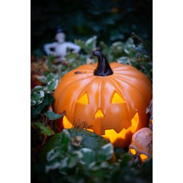 LED Zucca di ceramica HALLOWEEN LED/3xLR44/bianco caldo