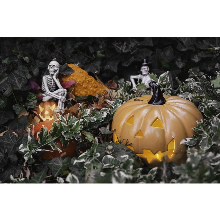 LED Zucca di ceramica HALLOWEEN LED/3xLR44/bianco caldo