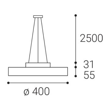 LED2 - Lampadario LED a sospensione con filo ROTO LED/48W/230V 2700K/3300K/4000K IP40 bianco diametro 40 cm