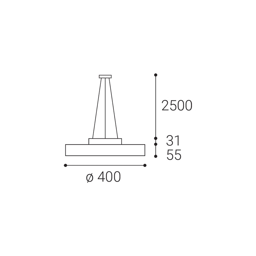 LED2 - Lampadario LED a sospensione con filo ROTO LED/48W/230V 2700K/3300K/4000K IP40 bianco diametro 40 cm