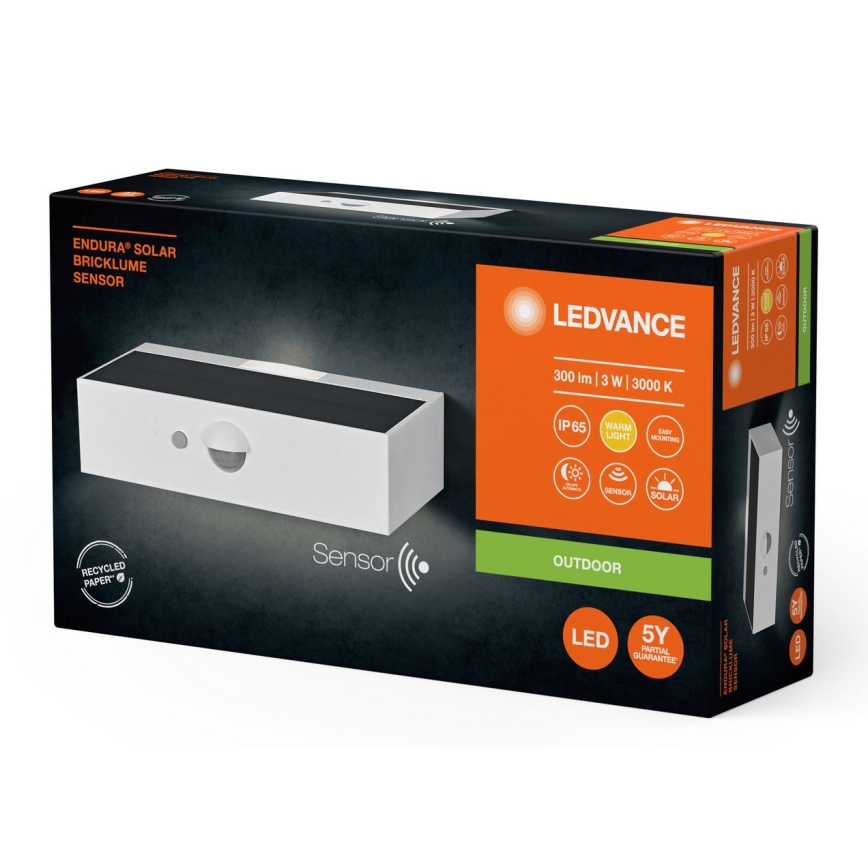 Ledvance - Applique a LED solare con sensore ENDURA SOLAR LED/3W/4,2V IP65