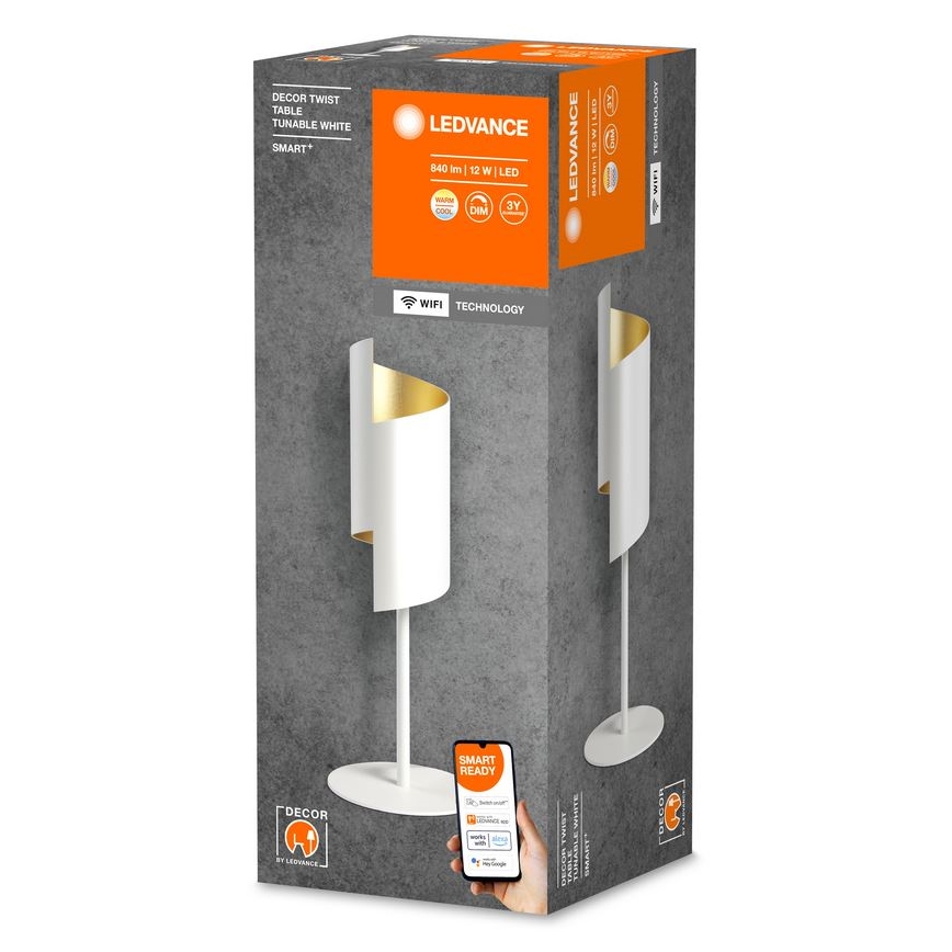 Ledvance - Lampada da tavolo LED dimmerabile SMART+ DECOR TWIST LED/12W/230V 3000-6500K Wi-Fi bianco