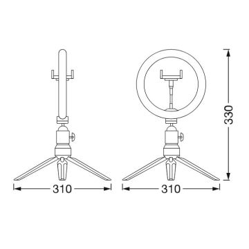 Ledvance - Lampada da tavolo LED dimmerabile con un supporto e supporto per vlogging LED/5,5W/USB 3000/4000/6500K