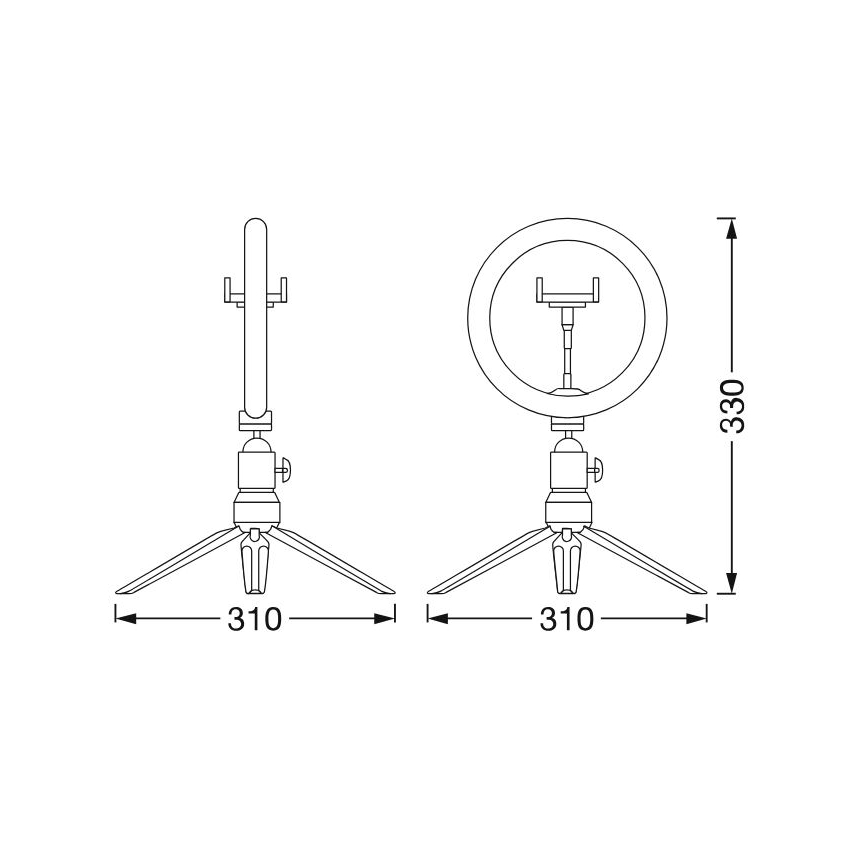 Ledvance - Lampada da tavolo LED dimmerabile con un supporto e supporto per vlogging LED/5,5W/USB 3000/4000/6500K