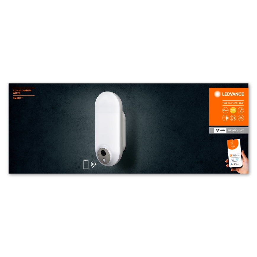 Ledvance - LED RGBW Dimmerabile lampada da parete con sensore per esterno e camera SMART+ LED/15W/230V Wi-Fi IP44