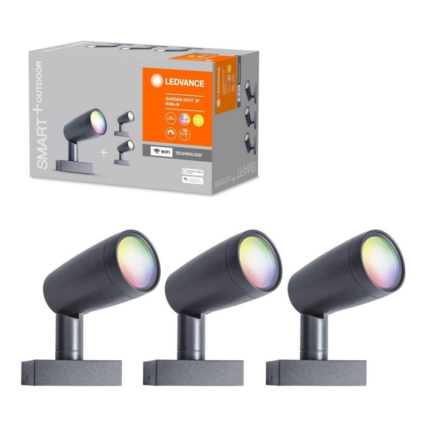 Ledvance - PACK 3x Lampada da esterno LED RGB SMART+ SPOT 3xLED/4.5W/230V IP65 Wi-Fi