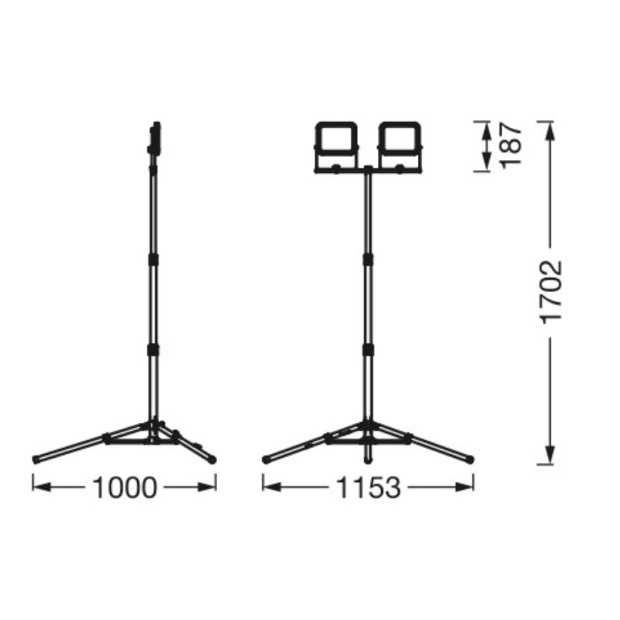 Ledvance - Riflettore LED da esterno con un supporto WORKLIGHT TRIPOD 2xLED/20W/230V 6500K IP65