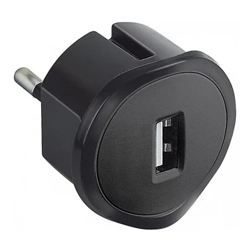 Legrand 50681 - Adattatore USB con spina integrata 230V/1,5A nero