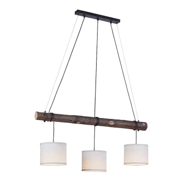 Leuchten Direkt 11238-79 - Lampadario a sospensione con filo BARK 3xE27/40W/230V legno