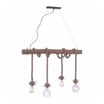 Leuchten Direkt 15483-18 - Lampadario a sospensione con filo ROPE 4xE27/60W/230V