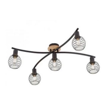 Leuchten Direkt 15925-79 - Lampadario a plafone EUGEN 5xE14/40W/230V quercia