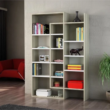 Libreria BELINDA 139x94 cm bianco/grigio