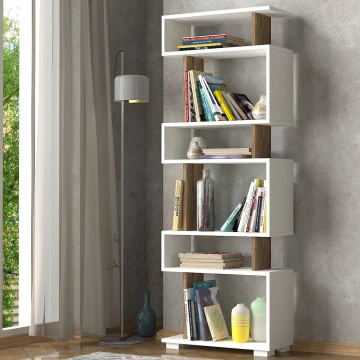 Libreria BLOK 165x60 cm bianco/marrone