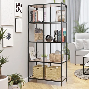 Libreria CARLO 170x78 cm nero/marrone